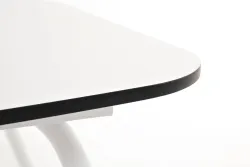 "Верона" журнальный стол из HPL 120х65, H40, каркас белый муар, цвет столешницы "молочный"