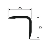 Угол 25*25мм "DO-1" 2,7м Черный мат. анод. алюм.
