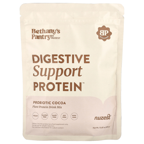 Nuzest, Bethany's Pantry, Digestive Support Protein ™, пробиотик какао, 450 г (15,87 унции)