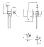Смеситель встраиваемый с гигиеническим душем Grocenberg GB1001 Хром