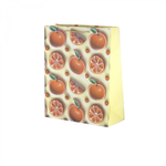 Пакет подарочный бумажный Alingar, (М) 18х23х10 см, вертикальный, "Сочные фрукты", мат. ламинация, тиснение голография, эфффект 3D, ассорти