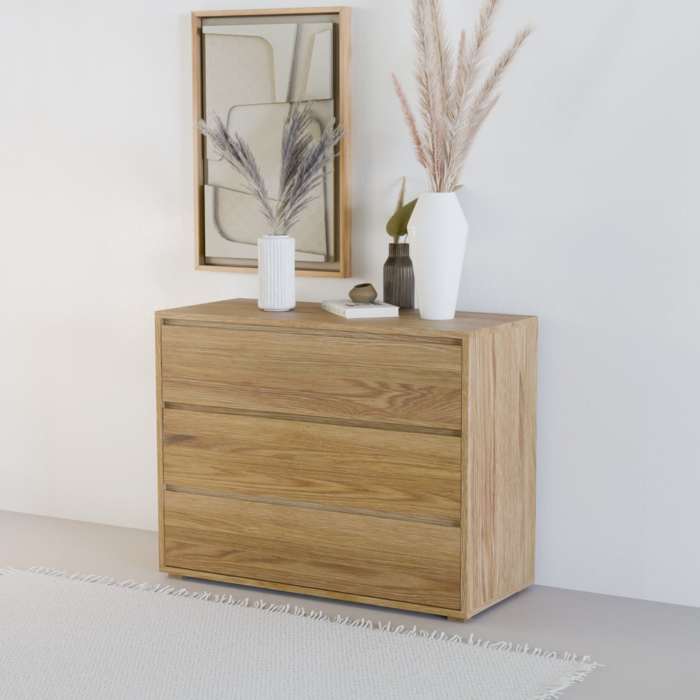 Комод Дольче Вита с 3 глубокими ящиками, массив дикого дуба