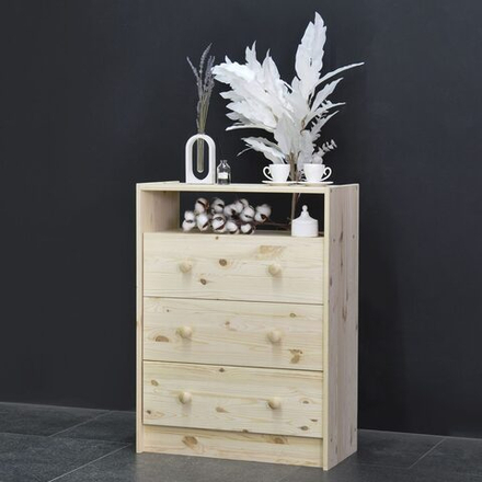 Комод Раст 3 ящика массив сосны цвет натуральный