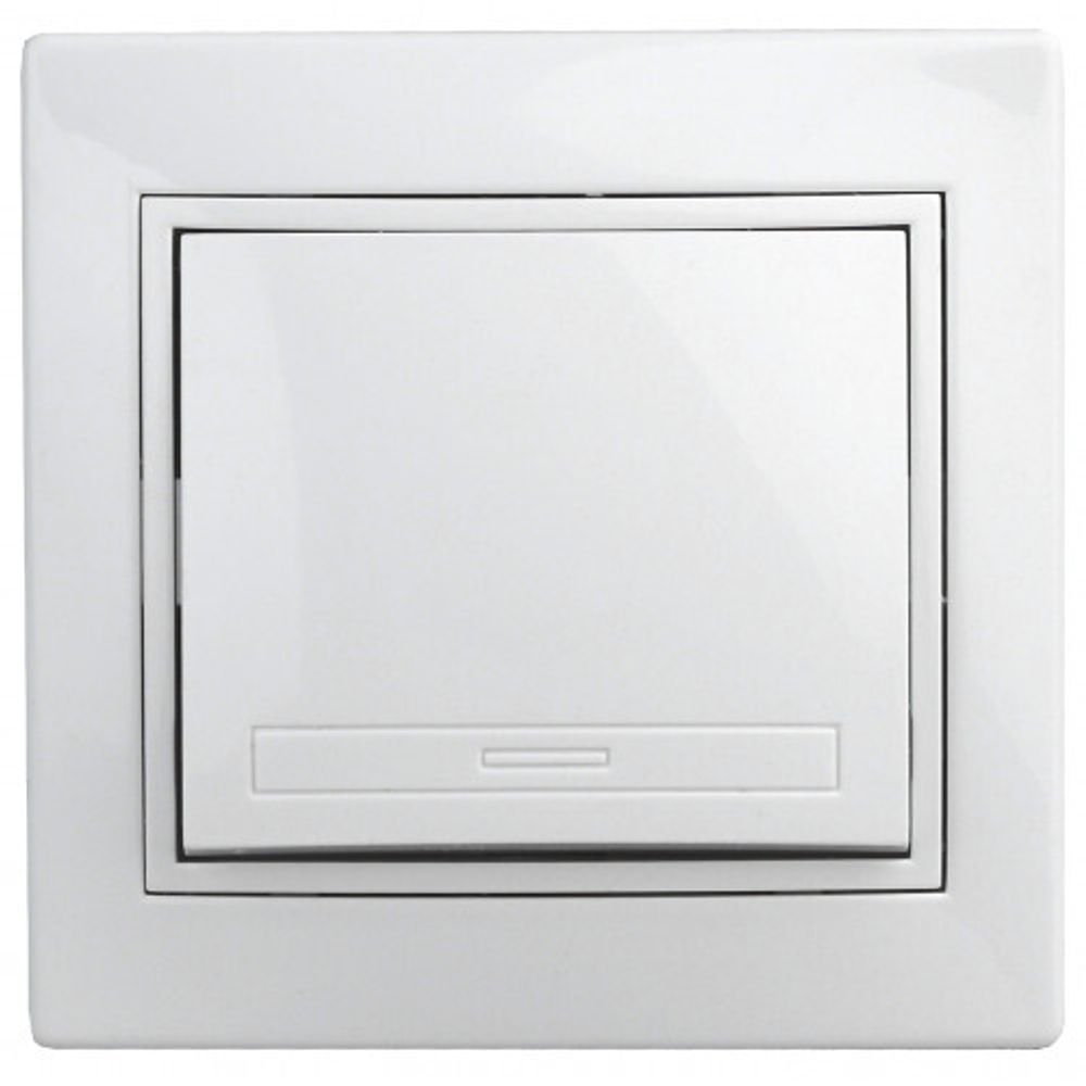 Выключатель Intro Plano 1-101-01 одноклавишный,10А-250В, IP20, СУ, белый