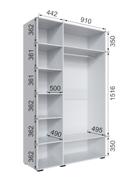 Шкаф без зеркала Бруклин 140Ш