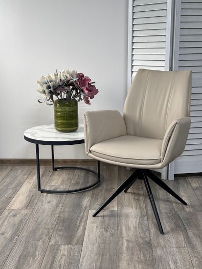 Стул YOZEF 360 град. поворот. HF017-02 Бежевый, экокожа / Черный