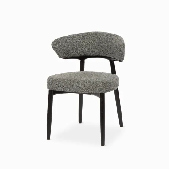 Стул Giotto, черный массив ясеня, черно-белая обивка