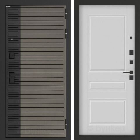 Входная металлическая дверь Бункер BN-15 Веллюто кофе / ФЛ - 711 Белый софт