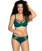 Бюстгальтер на косточках plus size с декоративными бретелями (Размер: 95H) (Цвет: черный)