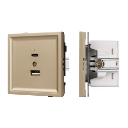 Механизм USB розетки SCT-TENDO-MUAC-SFPL-GD (5V, 3A, QC3) (Arlight, -) 054537