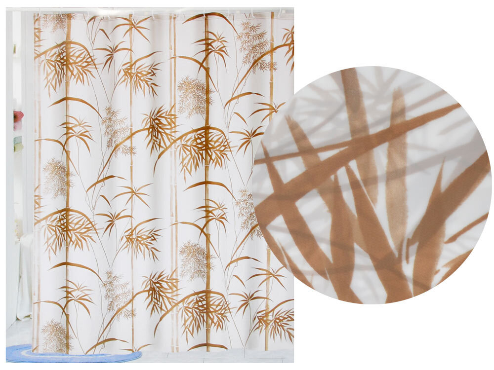 Штора для ванной 180*180см Коричневый бамбук