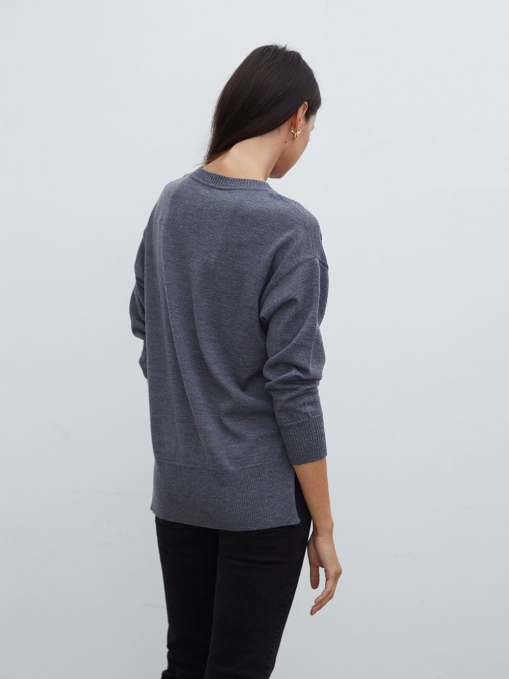 Джемпер серый шерсть