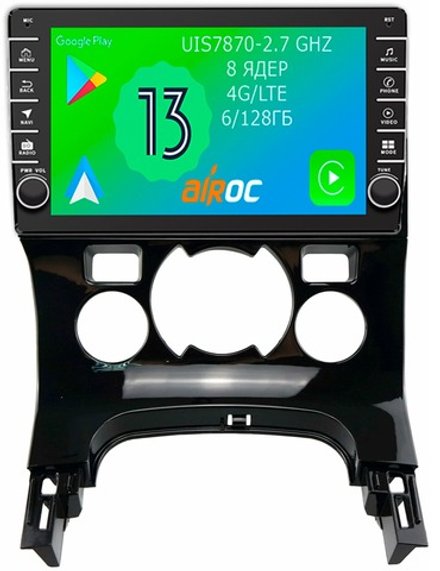 Магнитола для Peugeot 3008 2010-2017 - Airoc AB-2905 (кнопки и крутилки), Android 13, TS20, 6/128Гб, SIM-слот, CarPlay