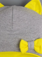 Шапка для девочки с ушками осенняя и снуд