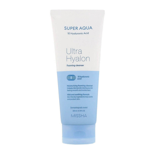 Увлажняющая пенка с гиалуроновой кислотой Missha Super Aqua Ultra Hyalron Cleansing Foam 200 мл