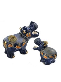 De Rosa Rinconada Статуэтка керамическая Детеныш гиппопотама с лилией