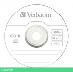 CD-R диск Verbatim 700MB 52x bulk (43787)