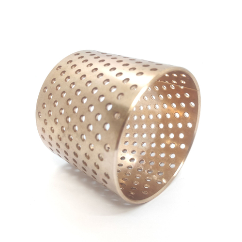 Бронзовая разрезная свертная втулка FB092 85х90х80 2 шт. / Скользящий подшипник / Металлосвертная втулка с перфорацией / для манипуляторов и спец. Техники