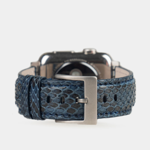 Ремешок для Apple Watch 40/41/42 mm из кожи питона, синего цвета