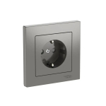 ATLASDESIGN РОЗЕТКА с заземлением со шторками, 16А, в сборе, быстрозажим. клем., СТАЛЬ