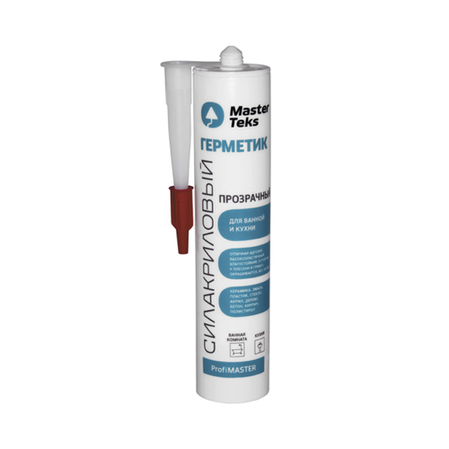 Герметик силакрил "Masterteks" для ванной и кухни прозрачный 290 мл