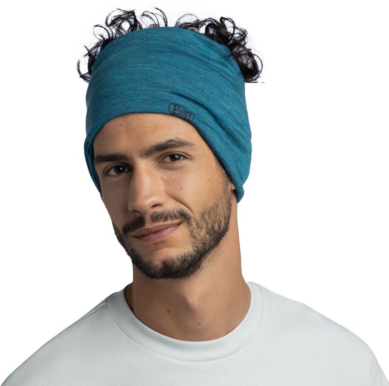 Шерстяной шарф-труба Buff Merino Lightweight Solid Teal Фото 3