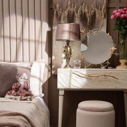 Консоль Арт Колор leaves Классик Голд Кремовый белый