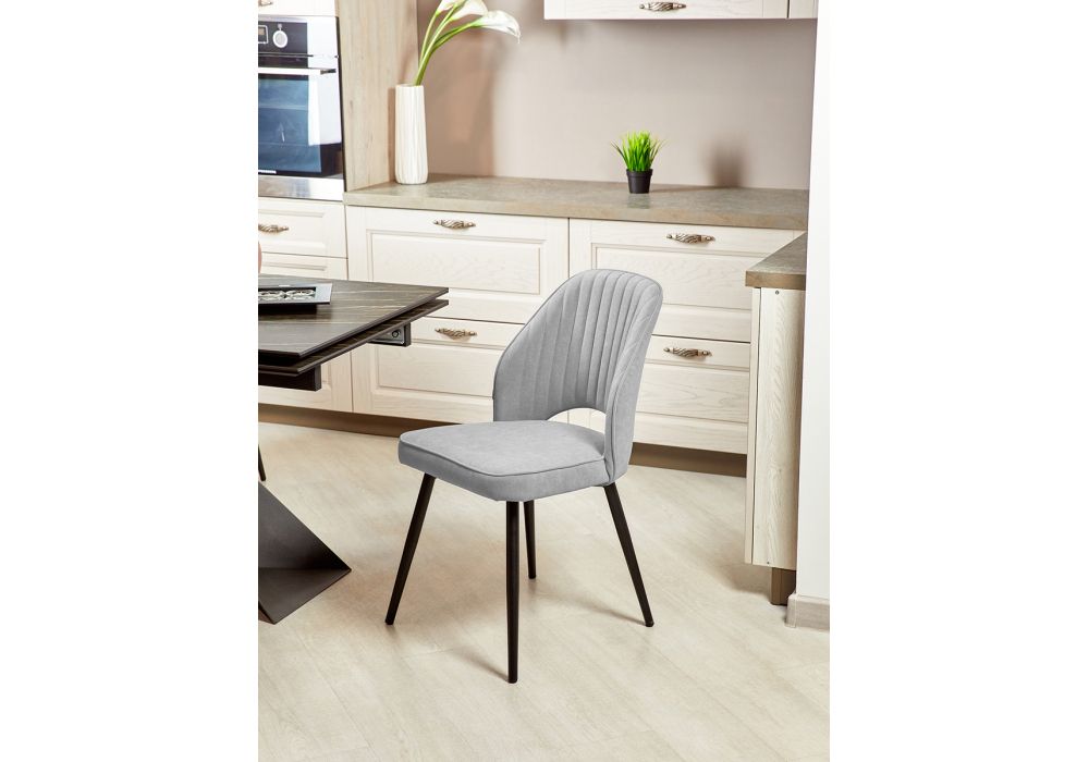 Стул на металлокаркасе Брейния velutto 52 / черный