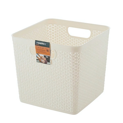 Корзина для хранения Keeplex Rattan 21л квадратная 29,5х29,5х27,5см белое облако