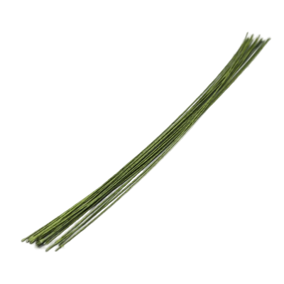 Флористическая проволока в бумажной оплётке "Зелёная", длина 36 см, 0,3 мм, набор 20 шт