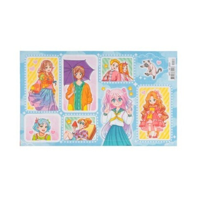 Наклейки Аниме герои, глиттер