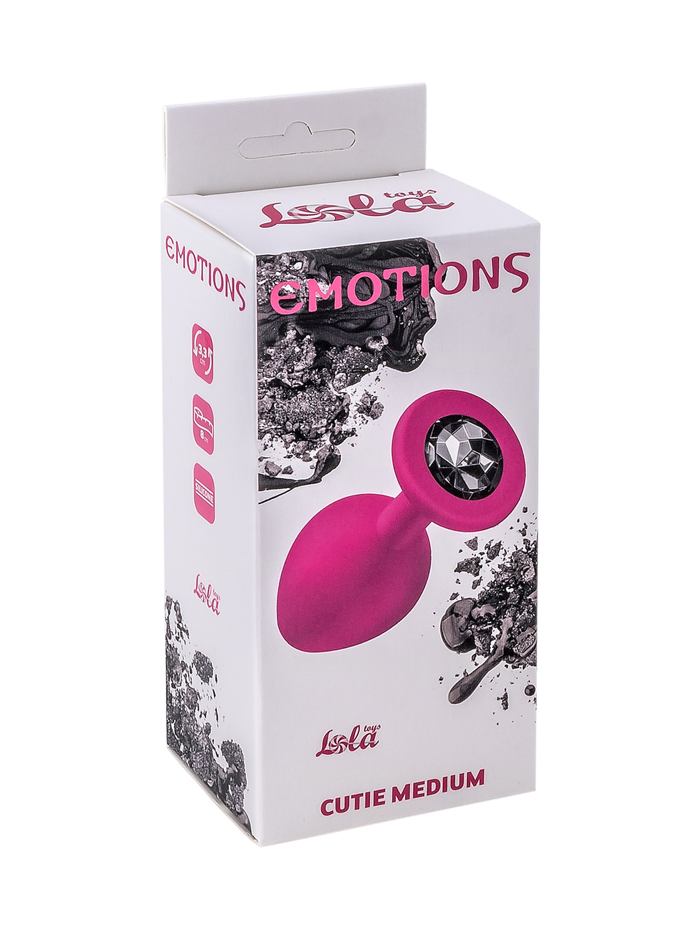 Анальная пробка Emotions Cutie Medium Pink black crystal 4012-01Lola