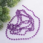 Бусы на ёлку 2,0 м «Шарик средний» d-8мм, Лаванда