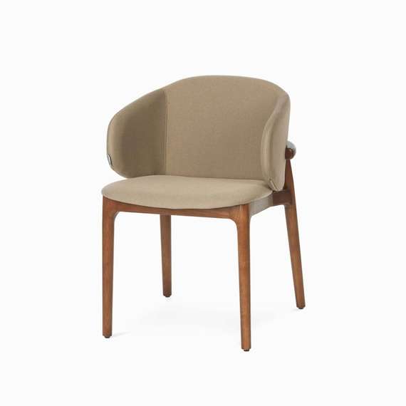 Стул Lando, орех с коричневой обивкой