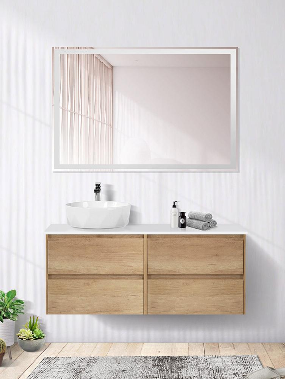 Мебель для ванной комнаты со столешницей BelBagno KRAFT-1200 Rovere Nebrasca Nature
