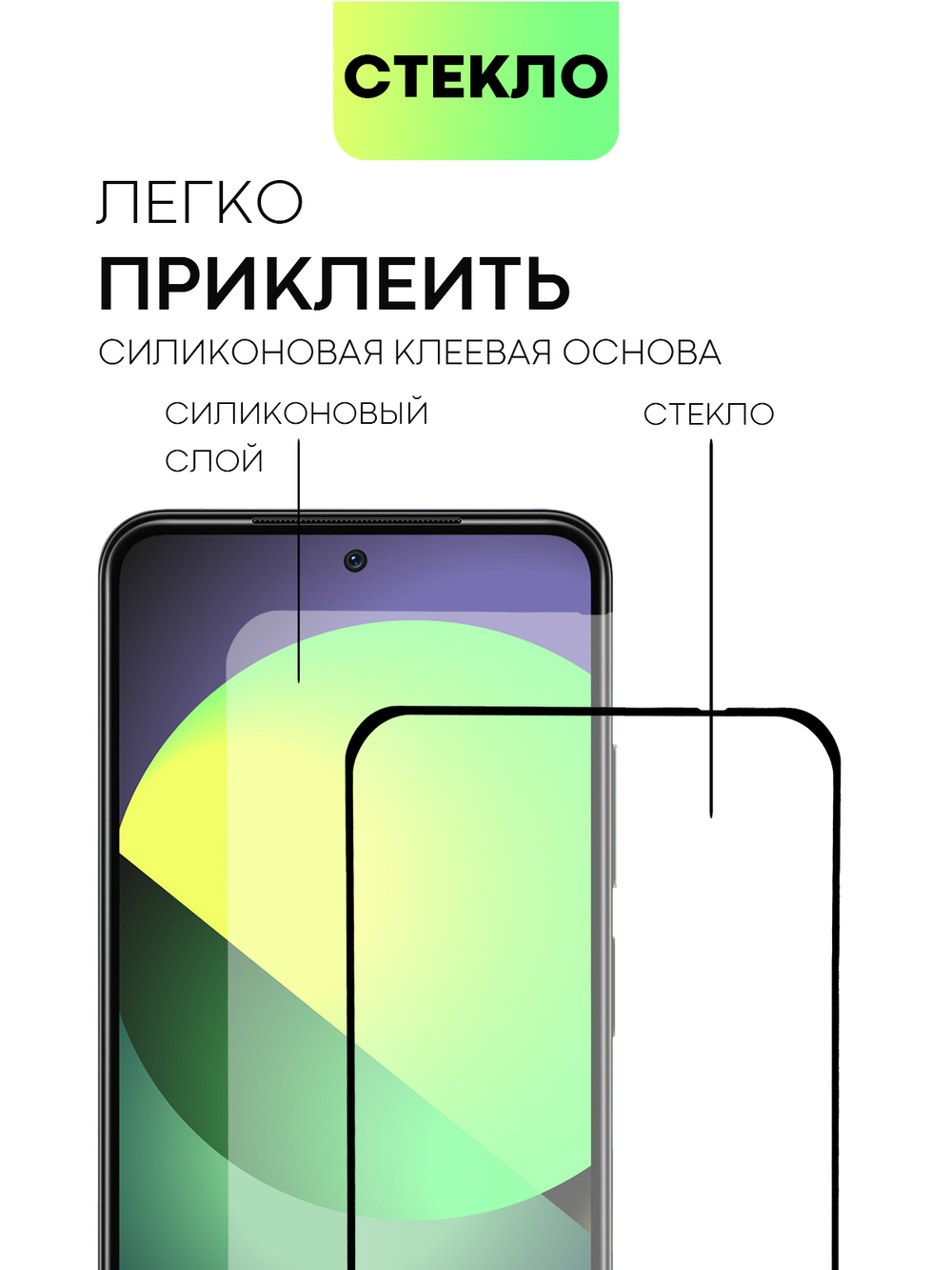 Защитное стекло BROSCORP для Xiaomi Redmi Note 11;Xiaomi Redmi Note 11S оптом (арт. XM-RN11-FSP-GLASS-BLACK)