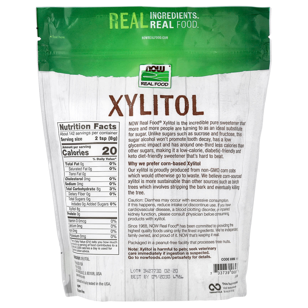 NOW Foods, Real Food, ксилитол, 1134 г (2,5 фунта)