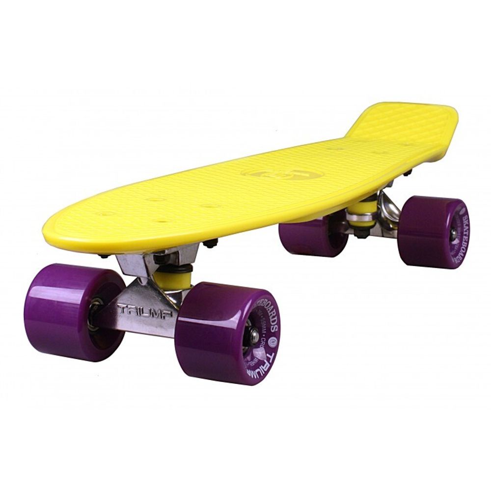 Скейтборд Triumf Active 22" TLS-401 желтый с фиолетовыми колесами