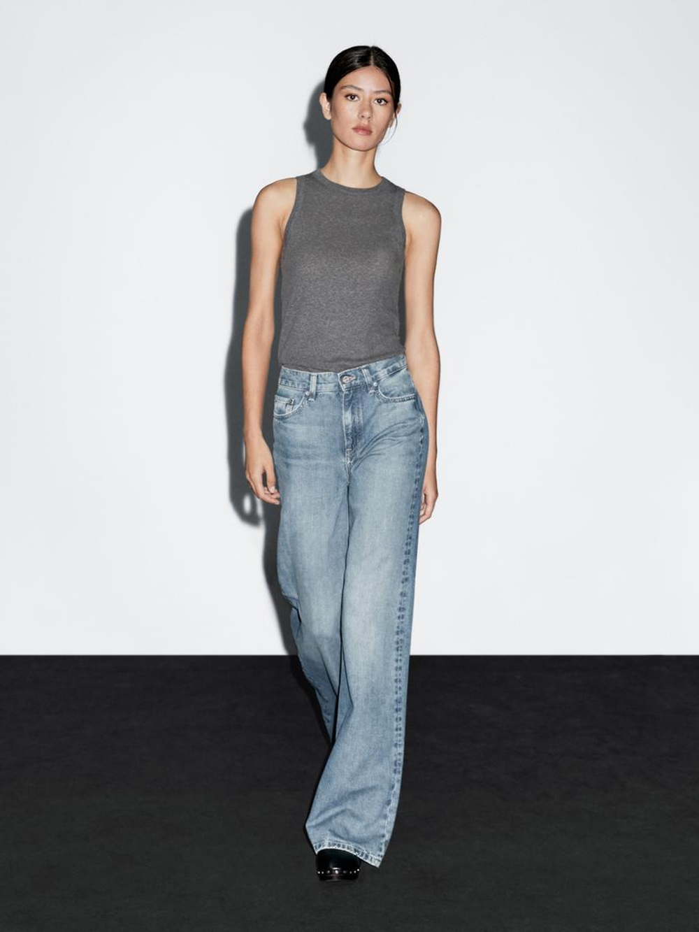 Massimo Dutti Топ с воротником-халтер, темно-серый