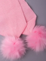 Шарф зимний вязаный с помпонами для девочки