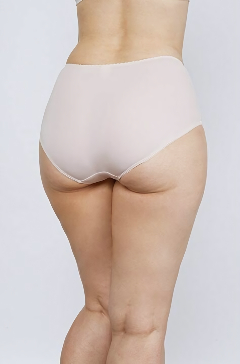 Трусы-слипы с широкими боковыми участками и высокой посадкой (Размер: 42) (Цвет: пудровый)