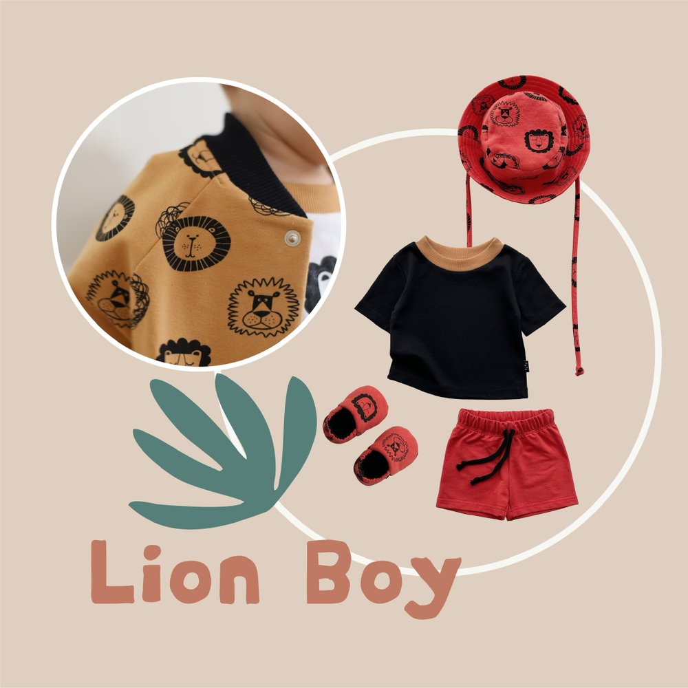 футболка белая Lion Boy (c воротом "томат")