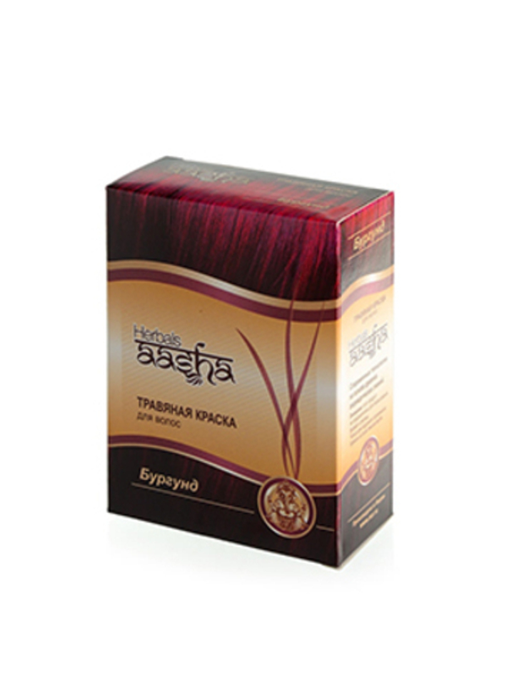 АКЦИЯ Краска травяная для волос на основе индийской хны Aasha Herbals Бургунд, 6x10 гр = 60 гр