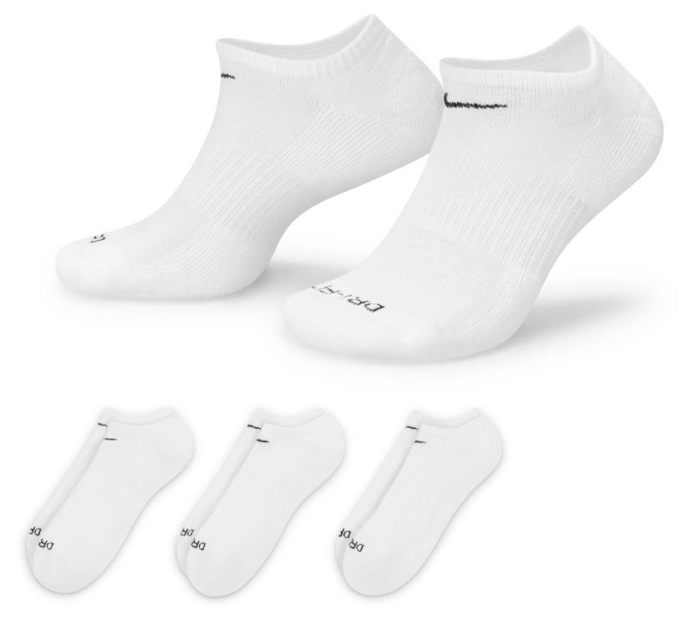 Теннисные носки Nike Everyday Plus Cushion Training No-Show 3P - White