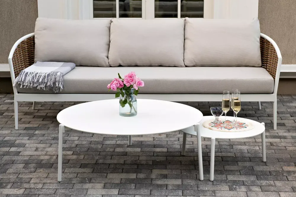 "Тоскана" лаунж-зона из искусственного ротанга, цвет соломенный