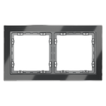 Рамка стеклянная VOLTUM S70 на 2 поста, (графит, стекло)