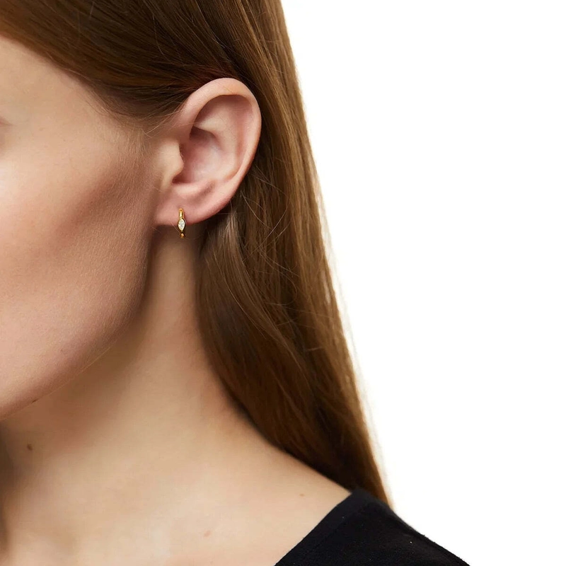 Серьги Золотой Жёлтый Камень