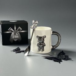 Lenardi 315-067 Кружка 350мл с ложкой в под.уп.(х36)Фарфор