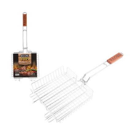 Решетка-гриль Ecos, с деревянной ручкой, 22 x 22 x 5 см
