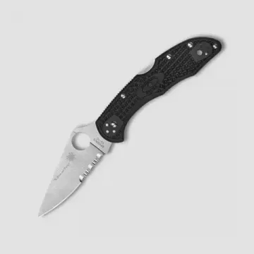 Складной нож Spyderco Delica 4 Lightweight Thin Blue Line 11FPSBKBL c клинком из стали VG-10, рукоять FRN